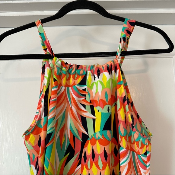 Crown and Ivy Dress Womens S Orange Yellow Sleeveless Pineapple Summer Spring - Picture 3 of 8